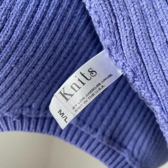 Los Angeles Apparel Heavy Knit Ribbed Crop Top - Picture 6 of 7